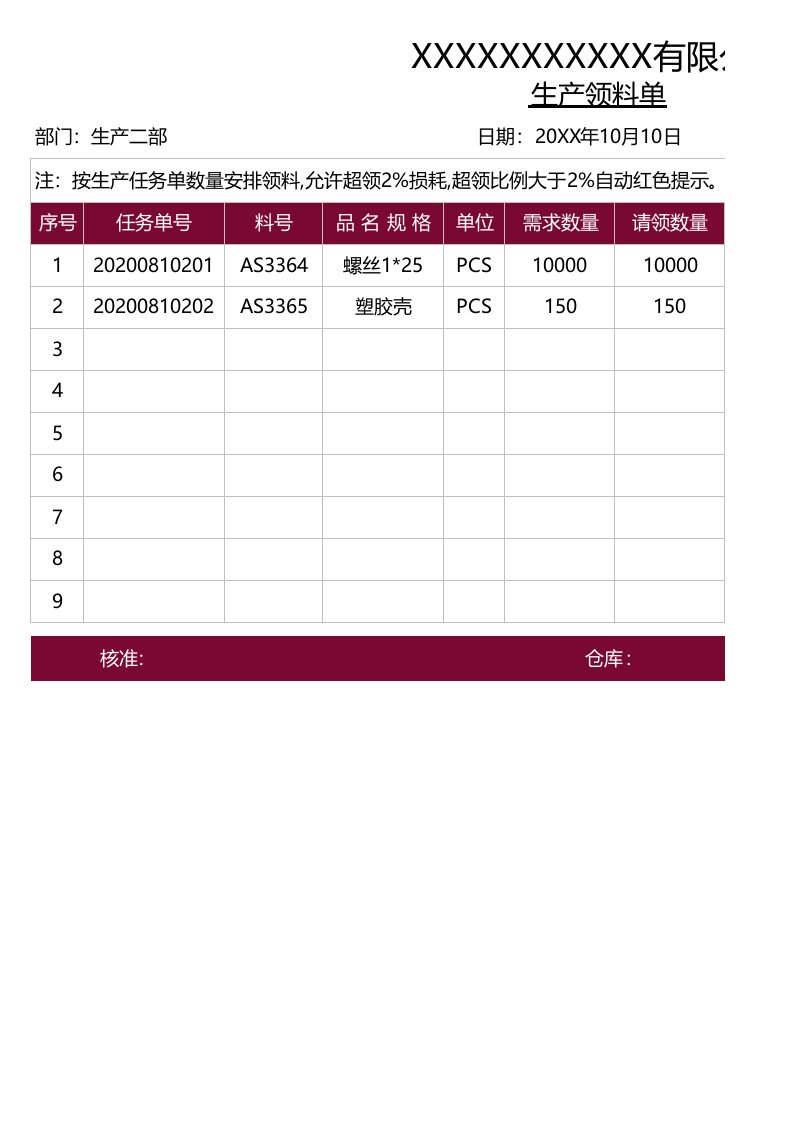 精品文档-75生产领料单