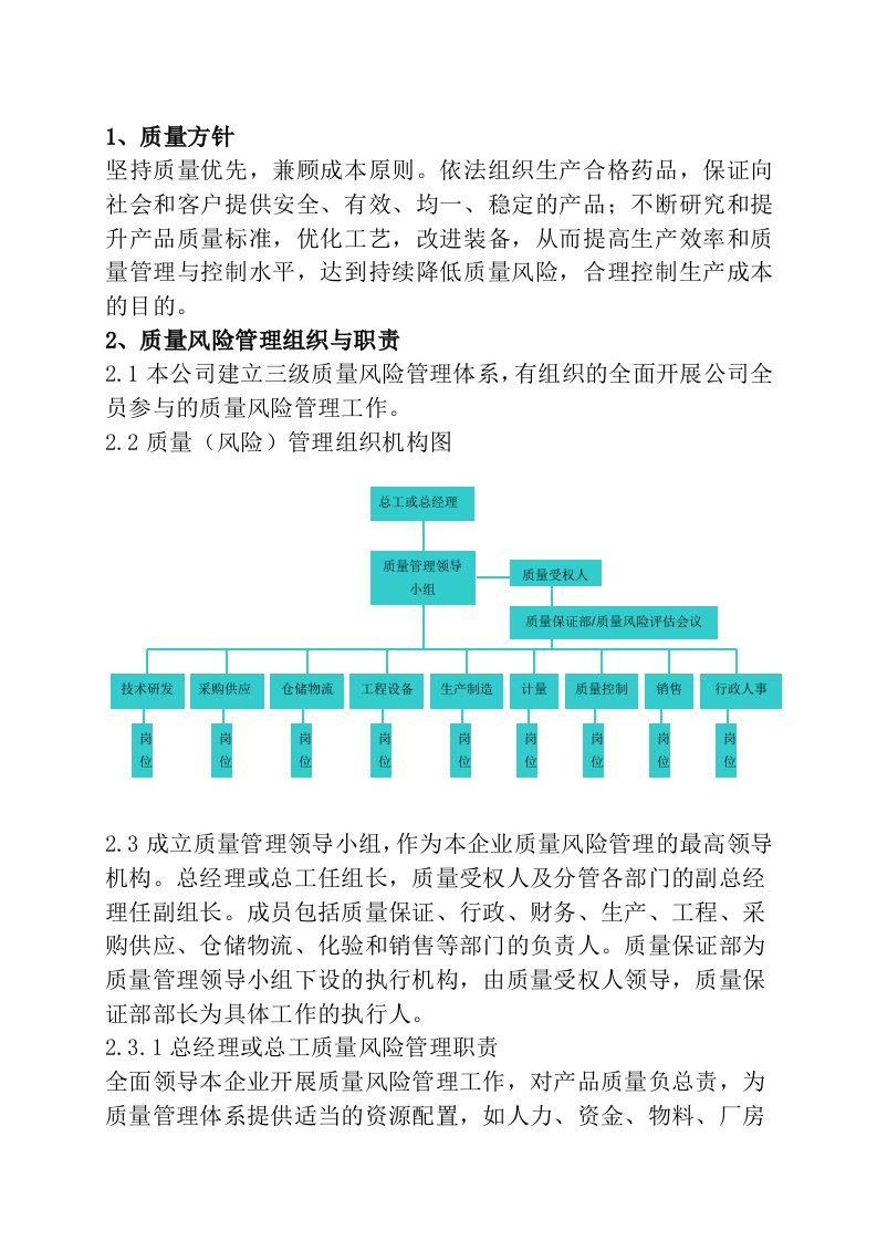 风险管理-风险标准管理规程