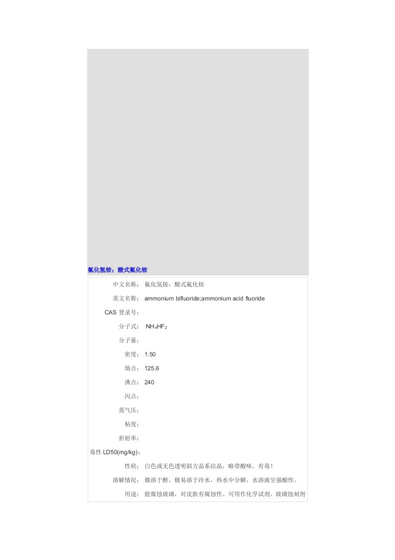 氟化氢铵化学品安全技术说明书(MSDS)