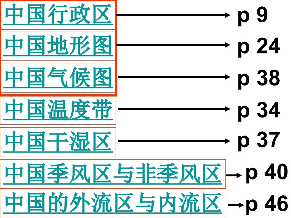 初中地理中国地图