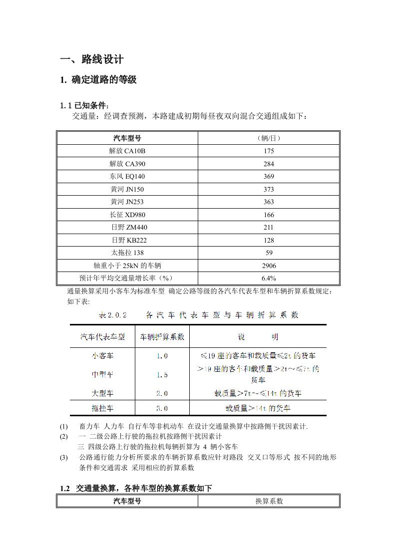 路桥道路工程课程设计计算书