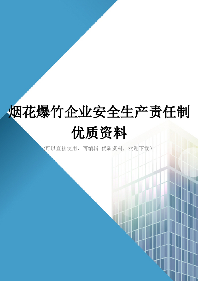 烟花爆竹企业安全生产责任制优质资料