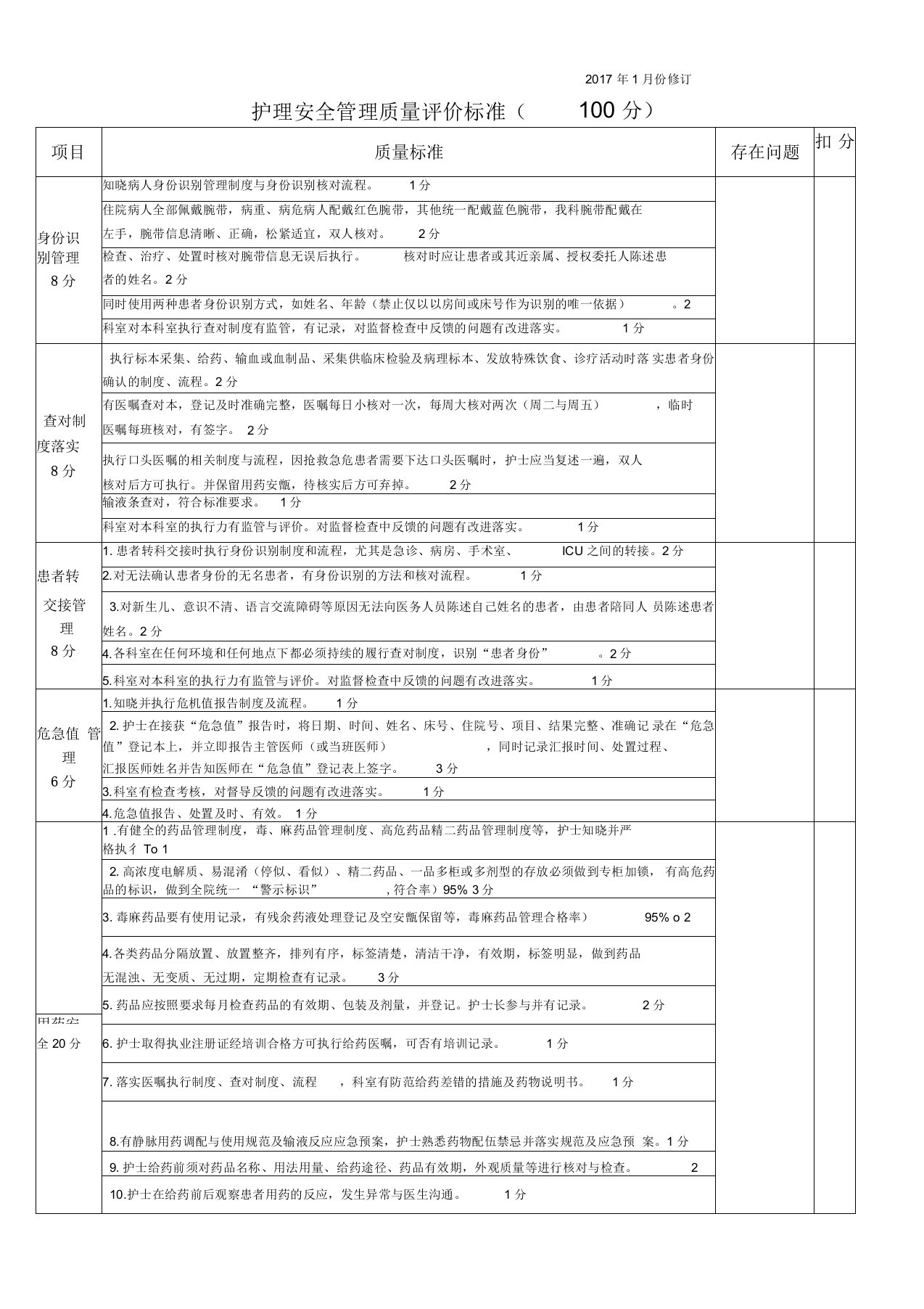 护理安全质量管理持续改进