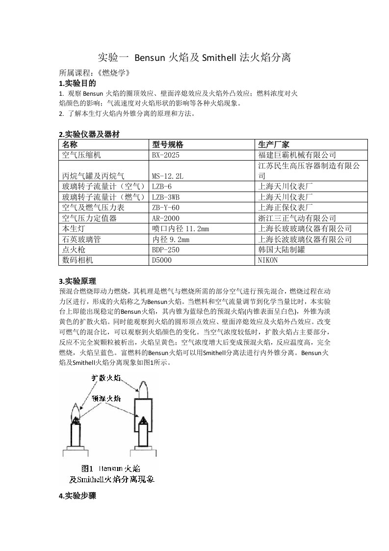 燃烧学实验报告