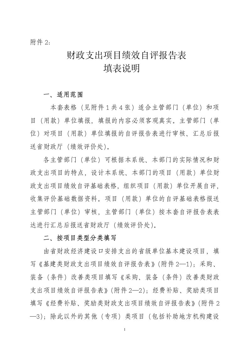 财政支出项目绩效自评报告表