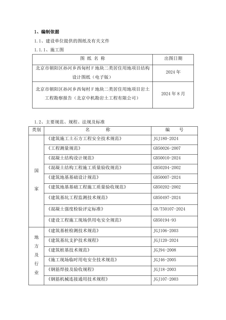 基坑东侧混凝土护坡桩施工方案