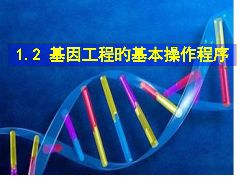 基因工程的基本操作程序选修公开课获奖课件省赛课一等奖课件