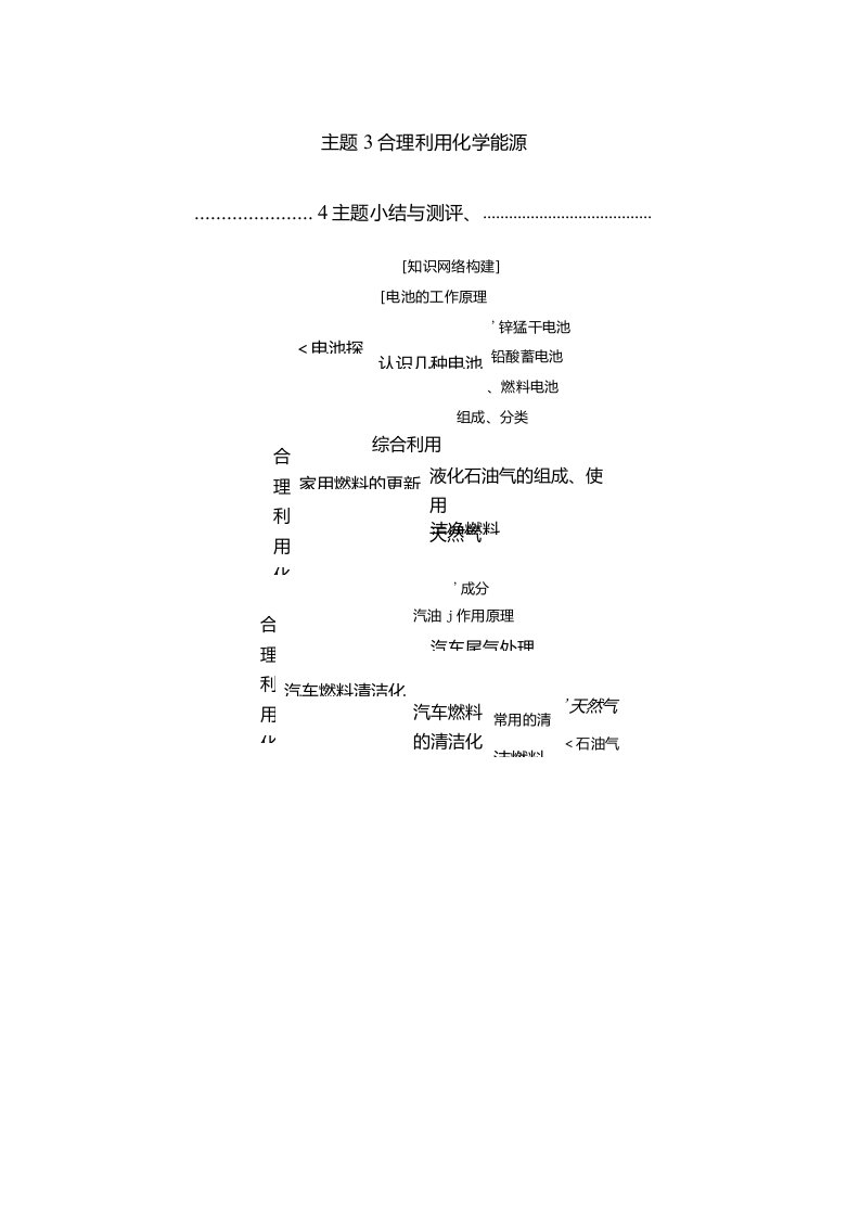 3合理利用化学能源主题小结与测评学案鲁科版选修4