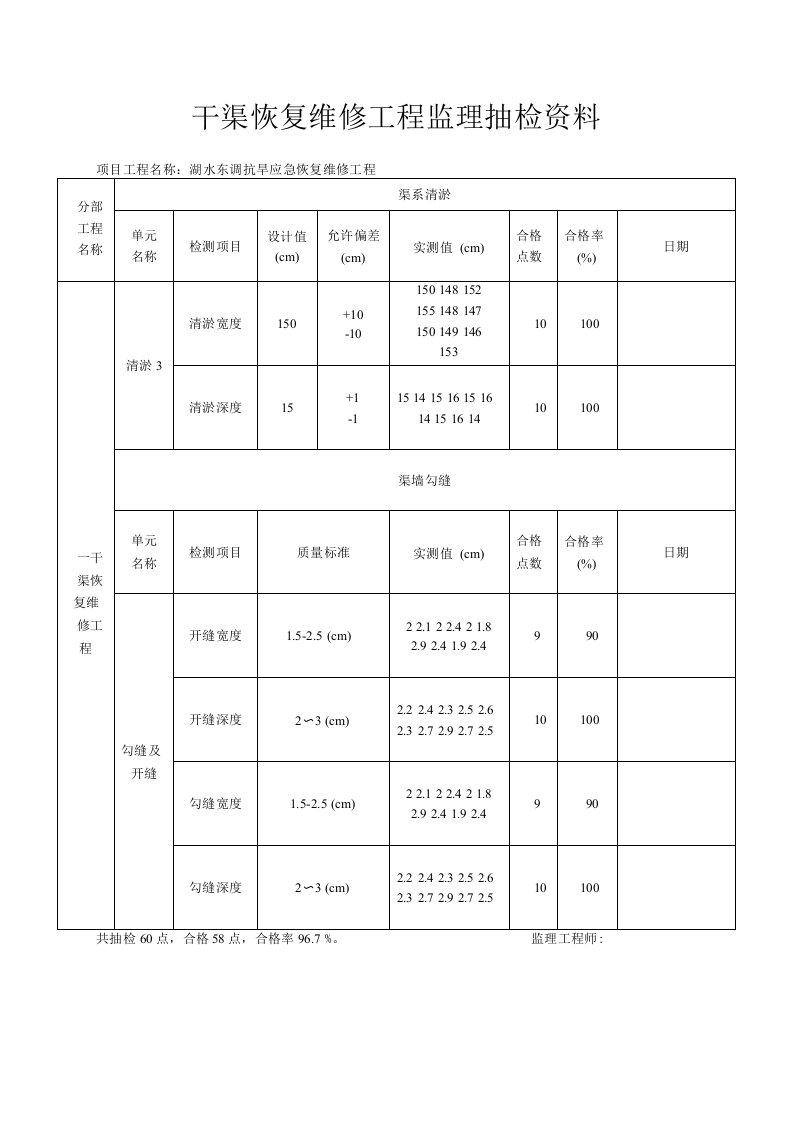 监理抽检资料