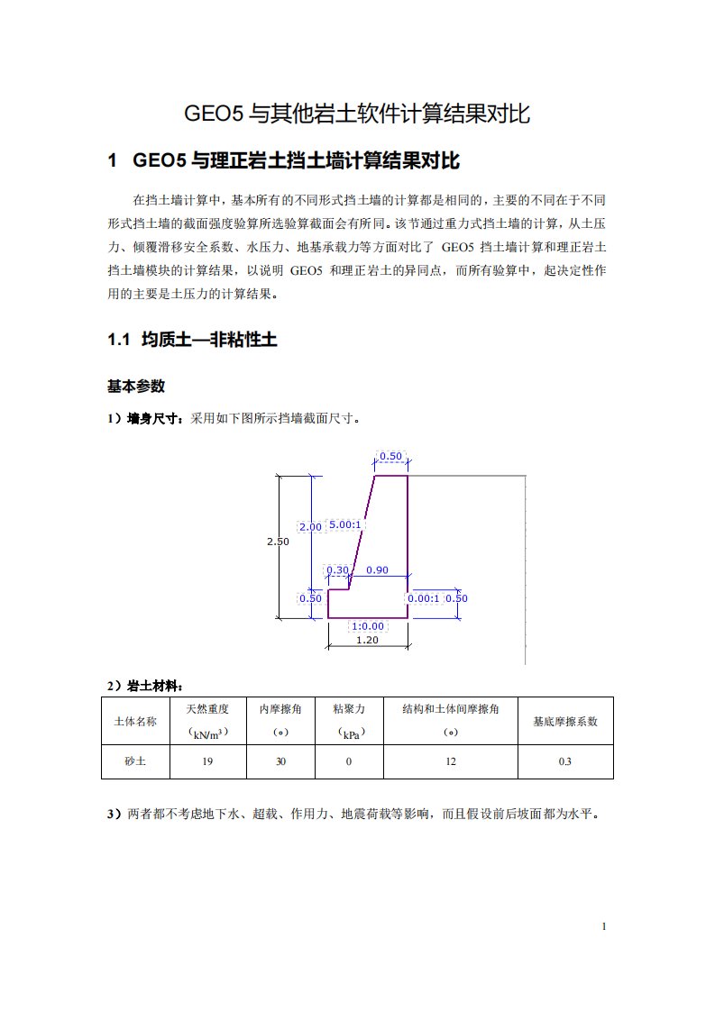 GEO5与理正岩土挡土墙计算结果对比（精选）