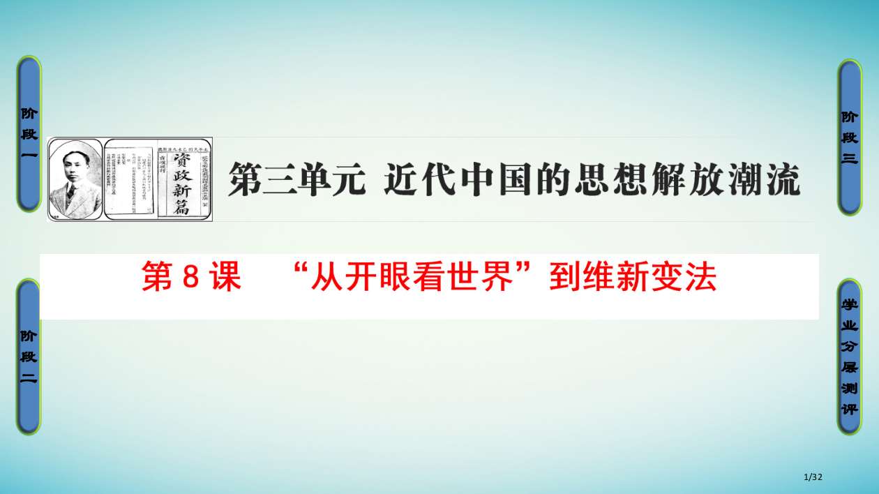 高中历史第3单元近代中国的思想解放潮流第8课“从开眼看世界”到维新变法省公开课一等奖新名师优质课获奖