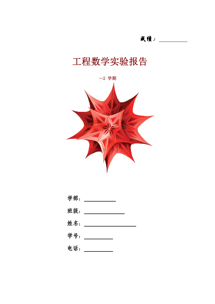 综合项目工程数学实验报告