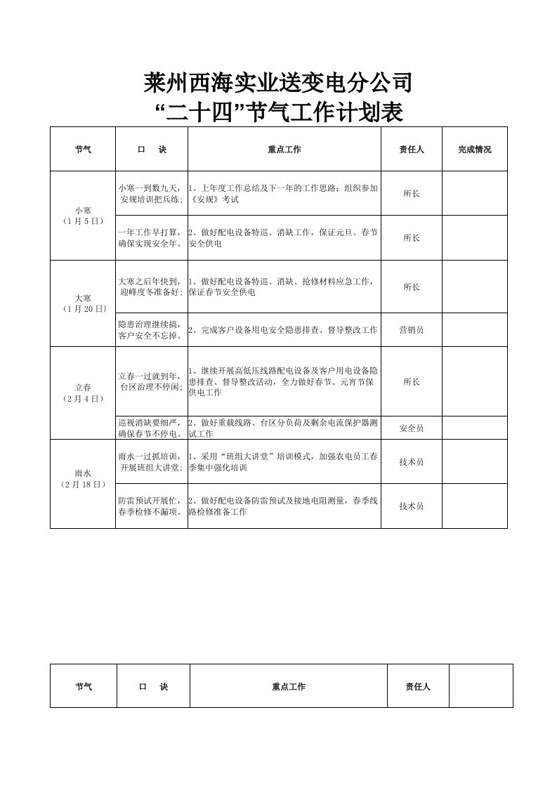 电力24节气工作计划.