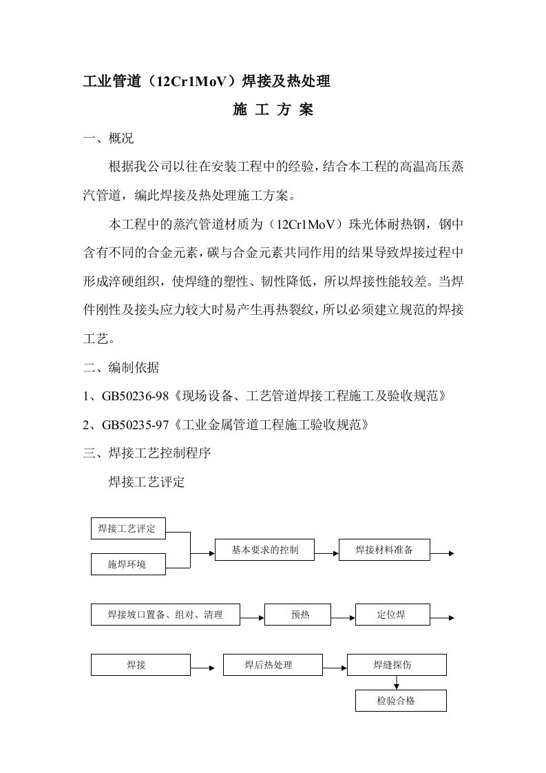 12Cr1MoV焊接施工方案