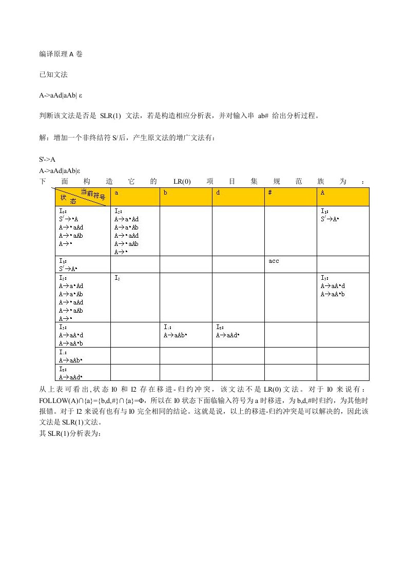 编译原理题库-综合题