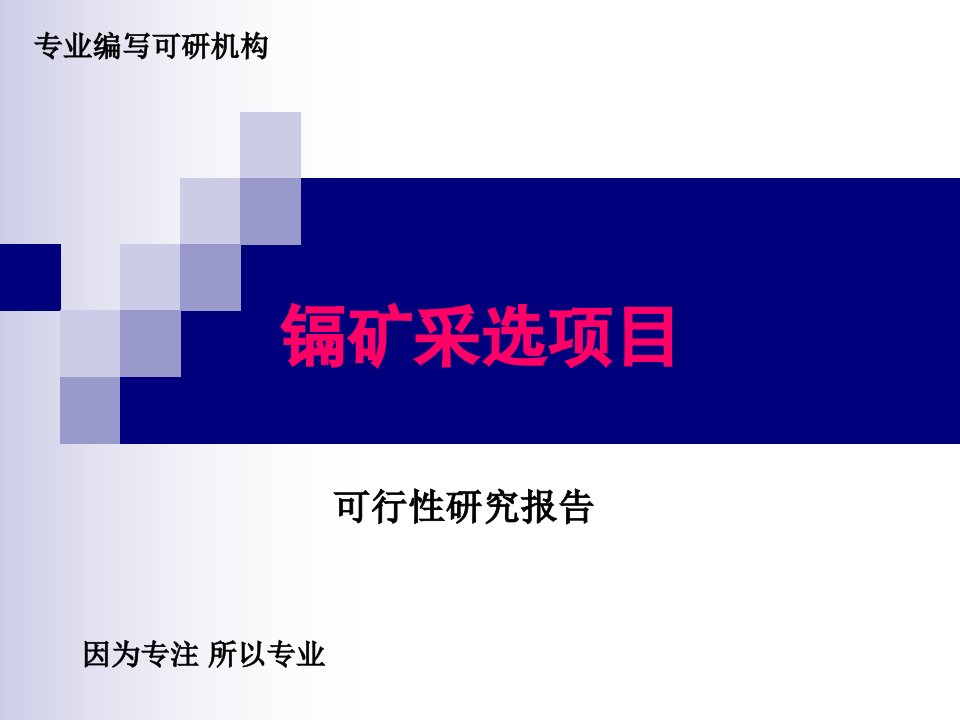 镉矿采选项目可行性报告-商业计划书