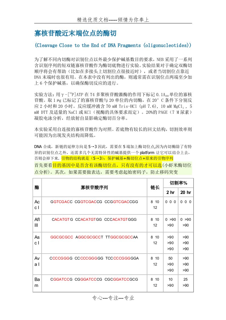 限制性内切酶酶切位点保护碱基(共5页)