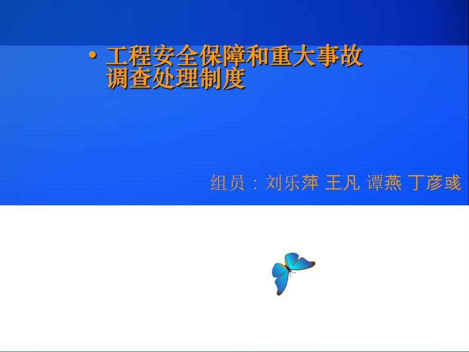 工程安全保障和重大事故调查处理制度