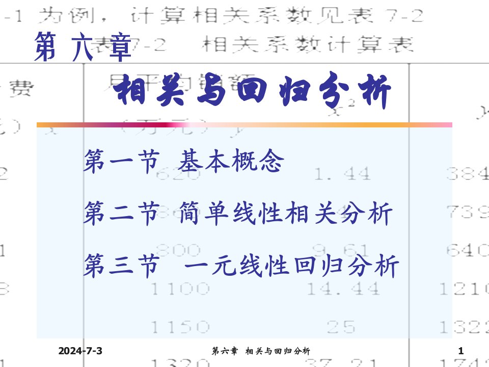 统计学06第六章相关与回归分析