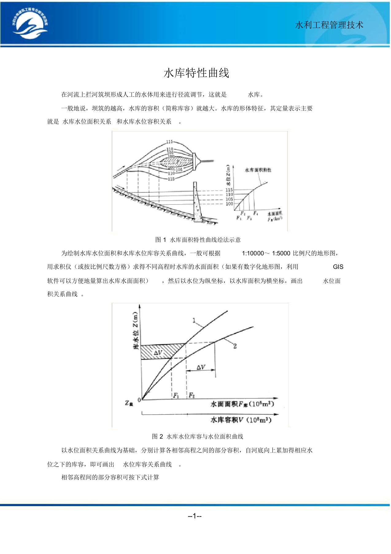 水库特性曲线