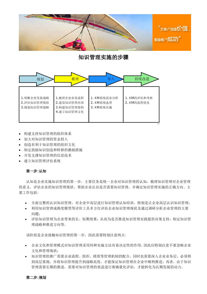 知识管理实施的步骤