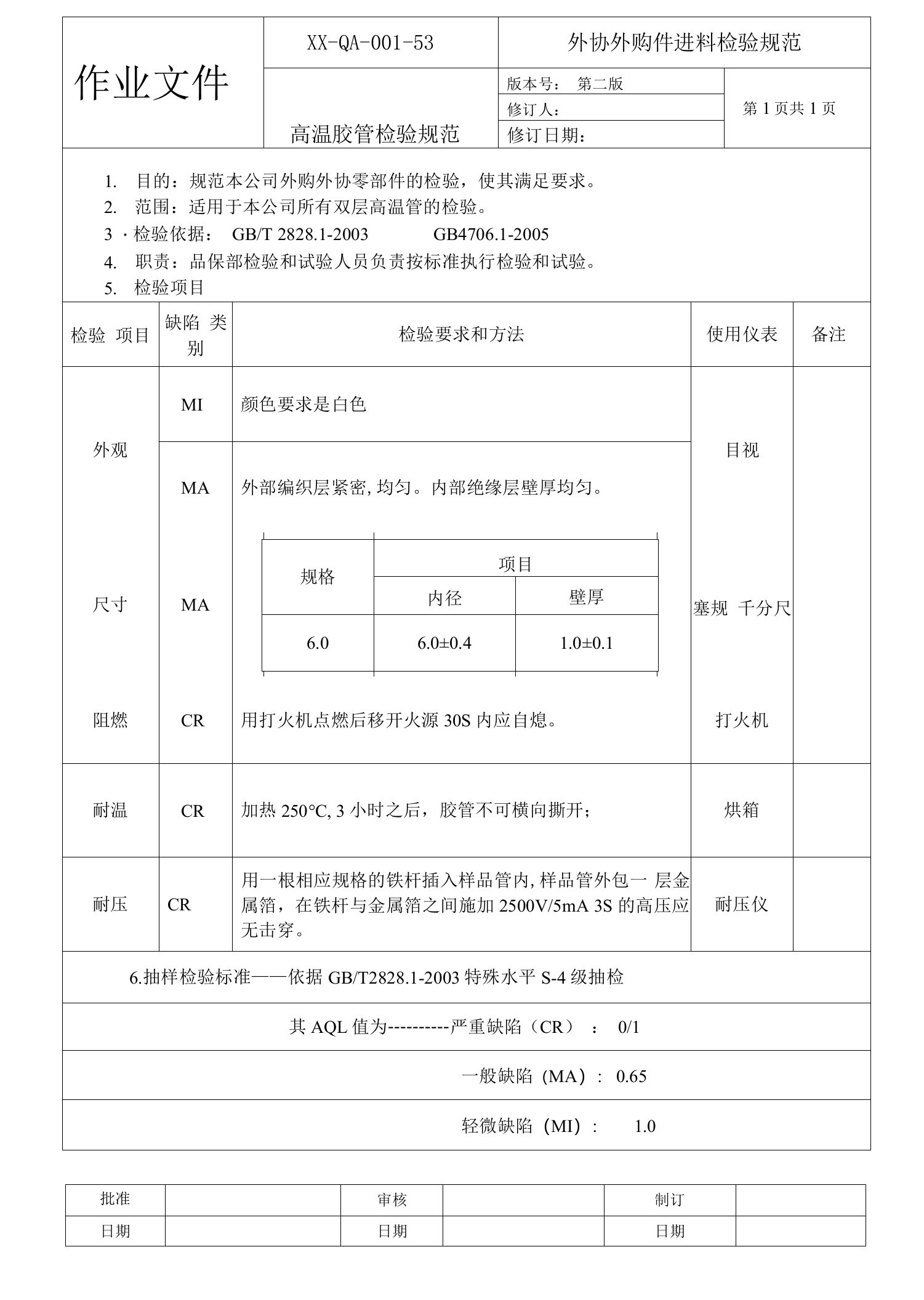 高温胶管检验规范