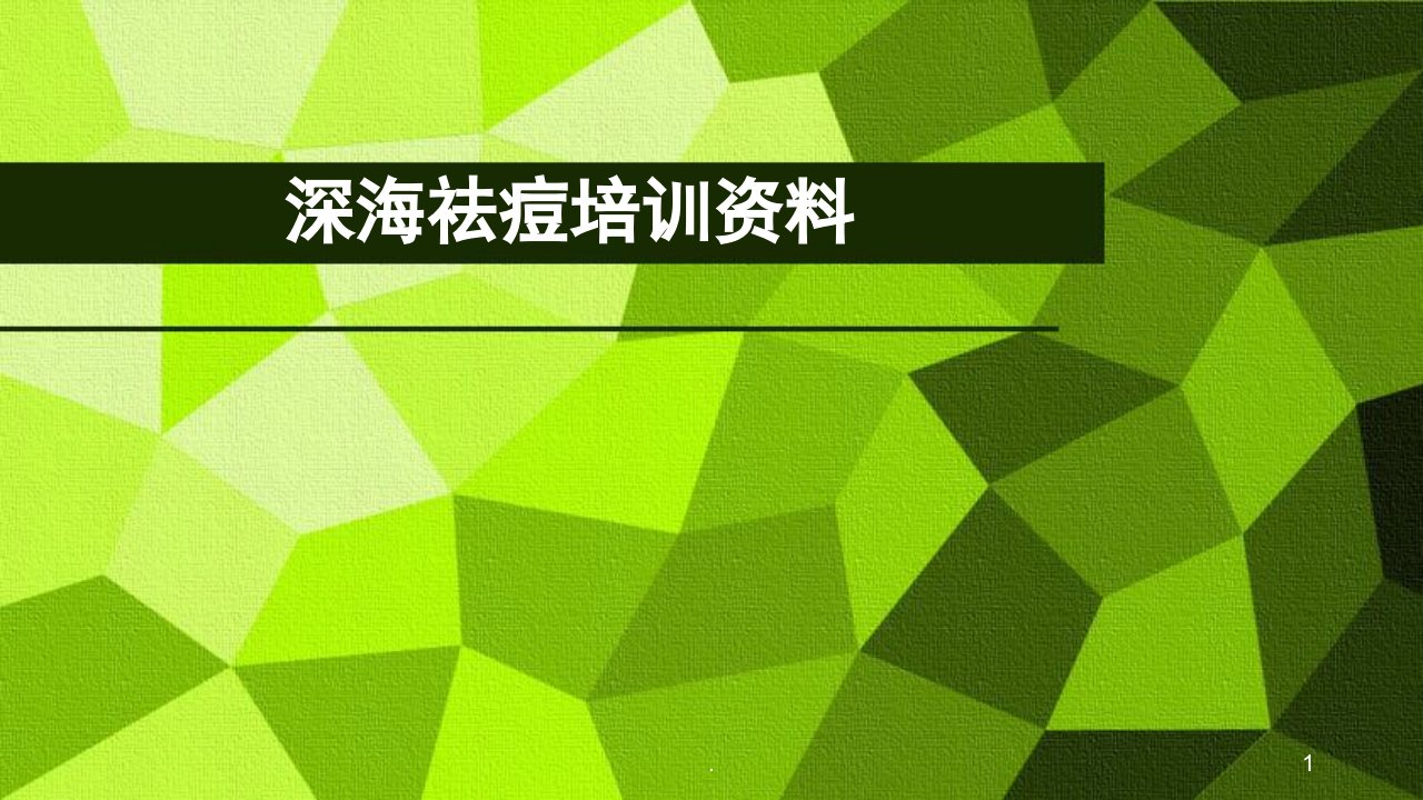 精方-深海祛痘培训资料医学课件