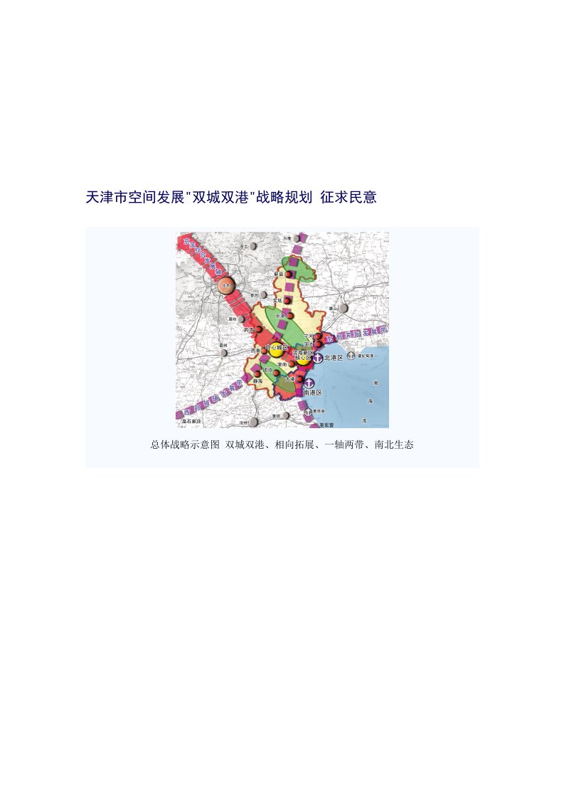 精选天津市空间发展双城双港战略整体规划