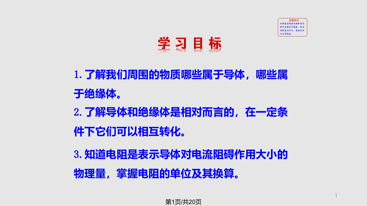 初中物理多媒体教学不同物质的导电性能北师大九年级全PPT课件