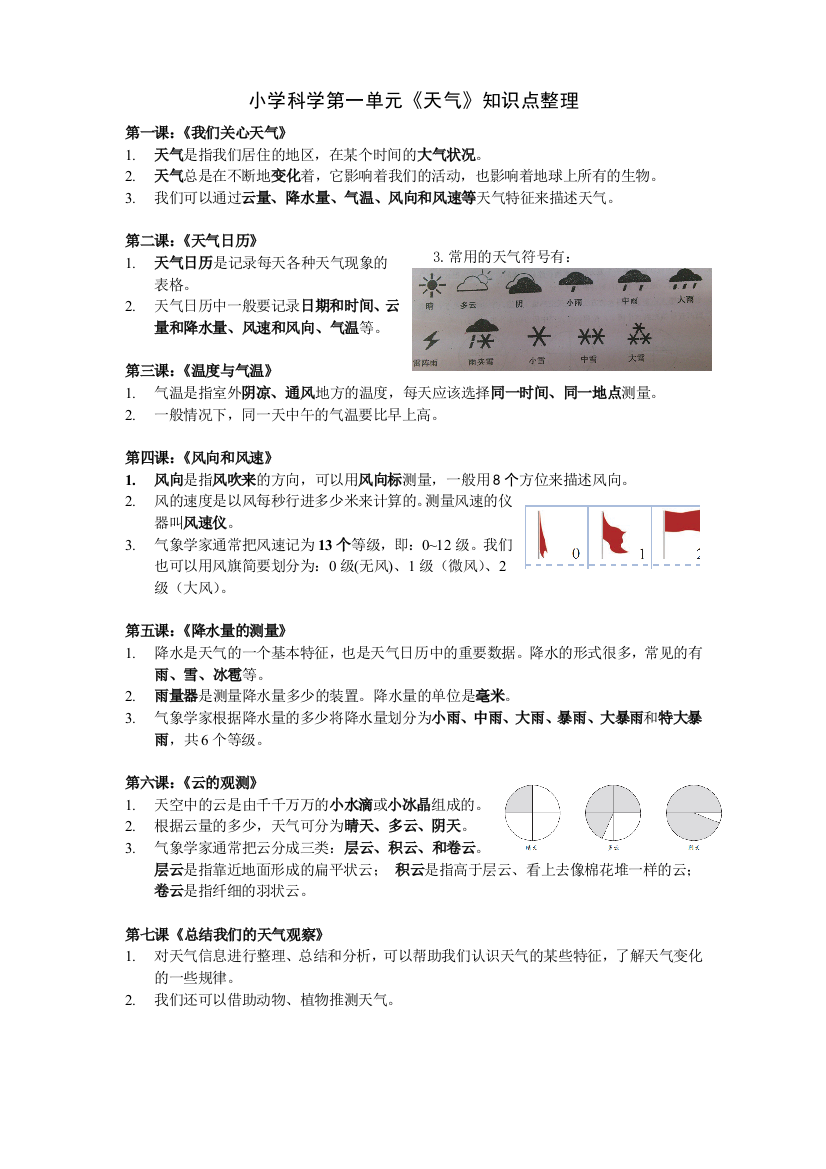 完整word版-小学四年级科学上册知识点整理-推荐文档