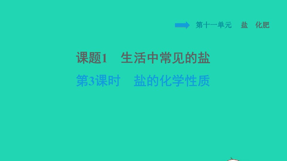 安徽专版2022九年级化学下册第11单元盐化肥课题1生活中常见的盐第3课时盐的化学性质背记手册课件新版新人教版