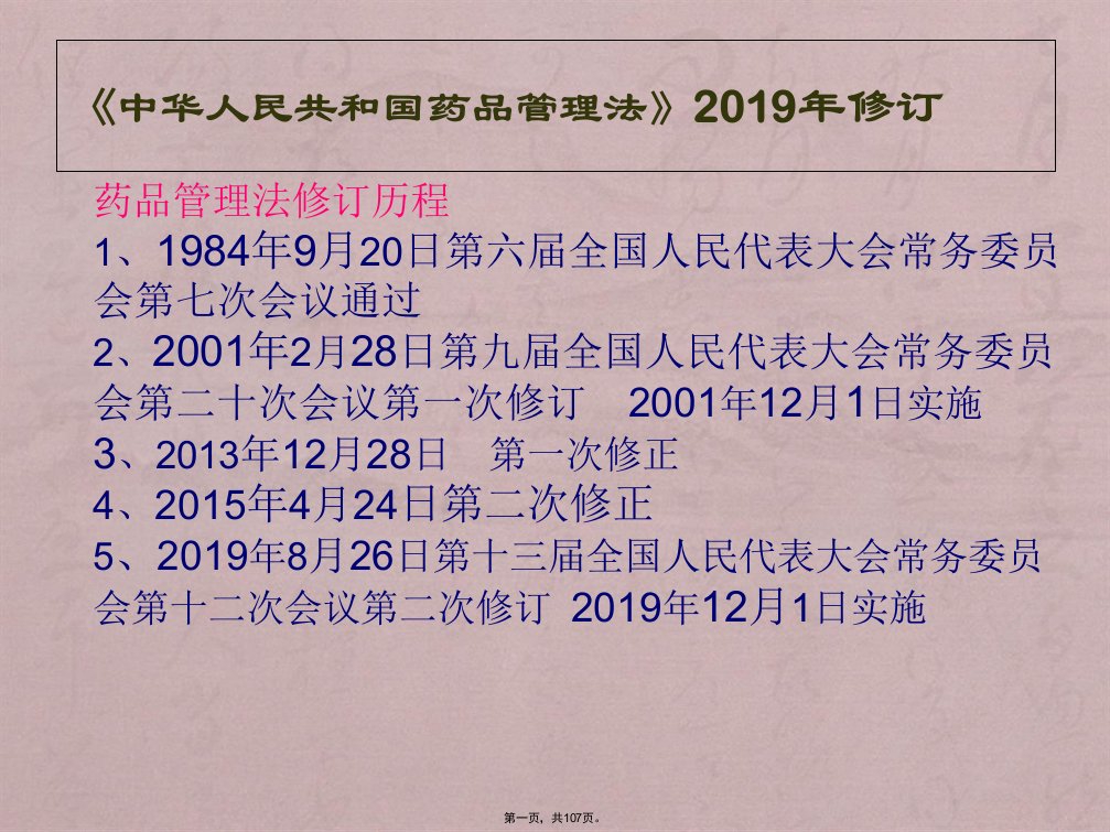 2019新版药品管理法培训ppt