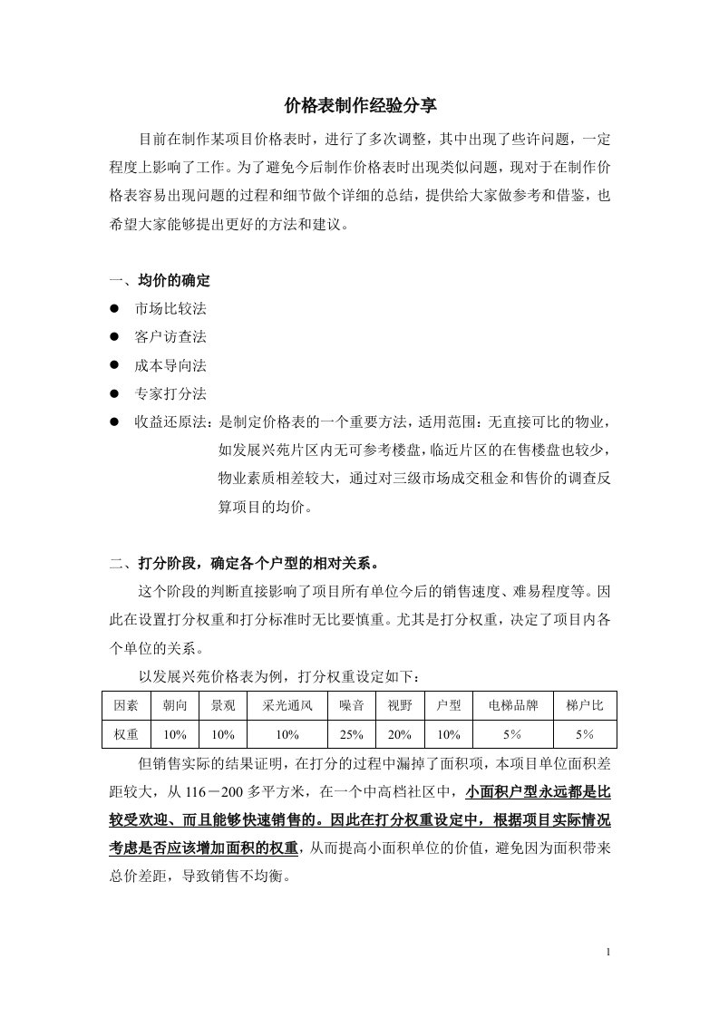 价格_价格表制作经验分享