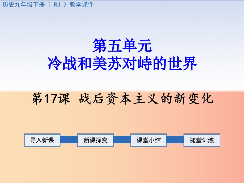 2019春九年级历史下册第五单元冷战和美苏对峙的世界第17课战后资本主义的新变化教学课件新人教版