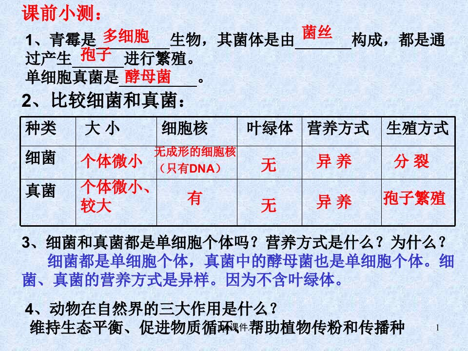 八年级生物上册细菌和真菌在自然界中的作用ppt课件