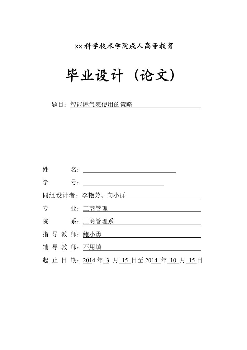 智能燃气表使用的策略及市场目标