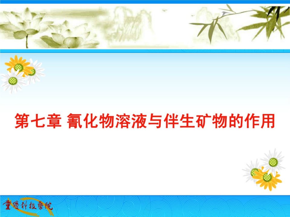 重庆科技学院贵金属冶金学课件7.氰化物溶液与伴生矿