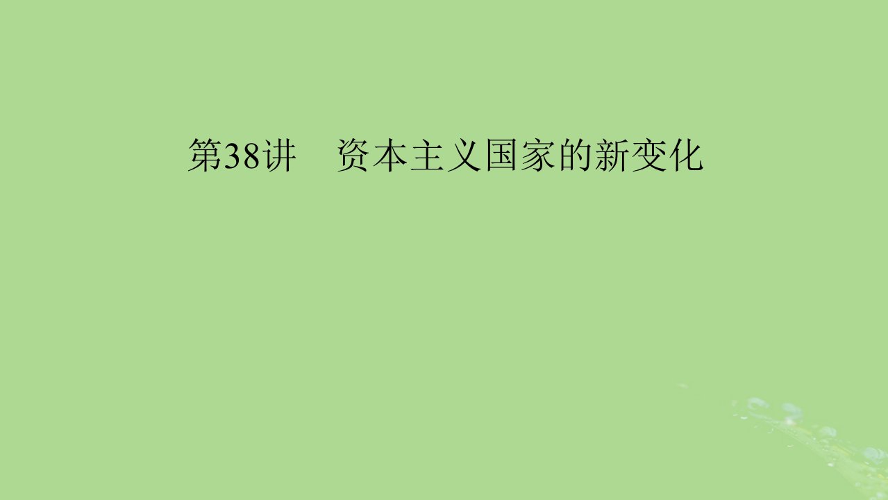 2025版高考历史一轮总复习中外历史纲要下第13单元20世纪下半叶世界的新变化当代世界发展的特点与主要趋势第38讲资本主义国家的新变化课件