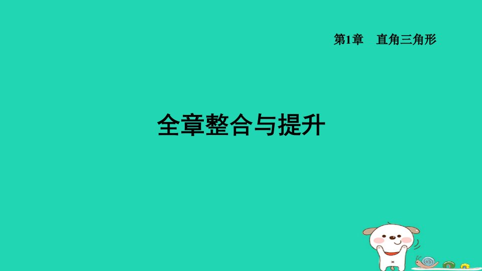 2024八年级数学下册第1章直角三角形全章整合与提升习题课件新版湘教版