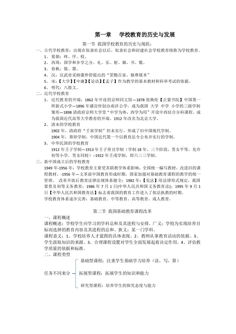 教育学与教学法基础知识重难点