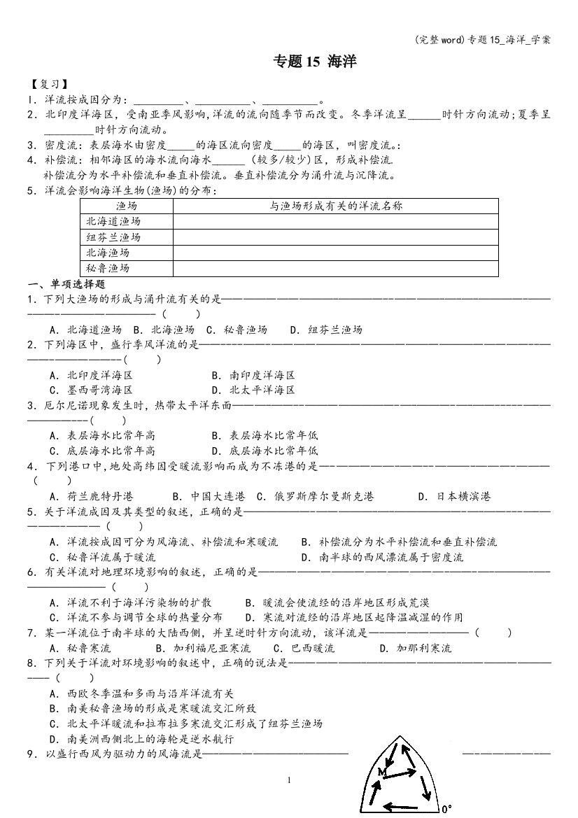 专题15-海洋-学案