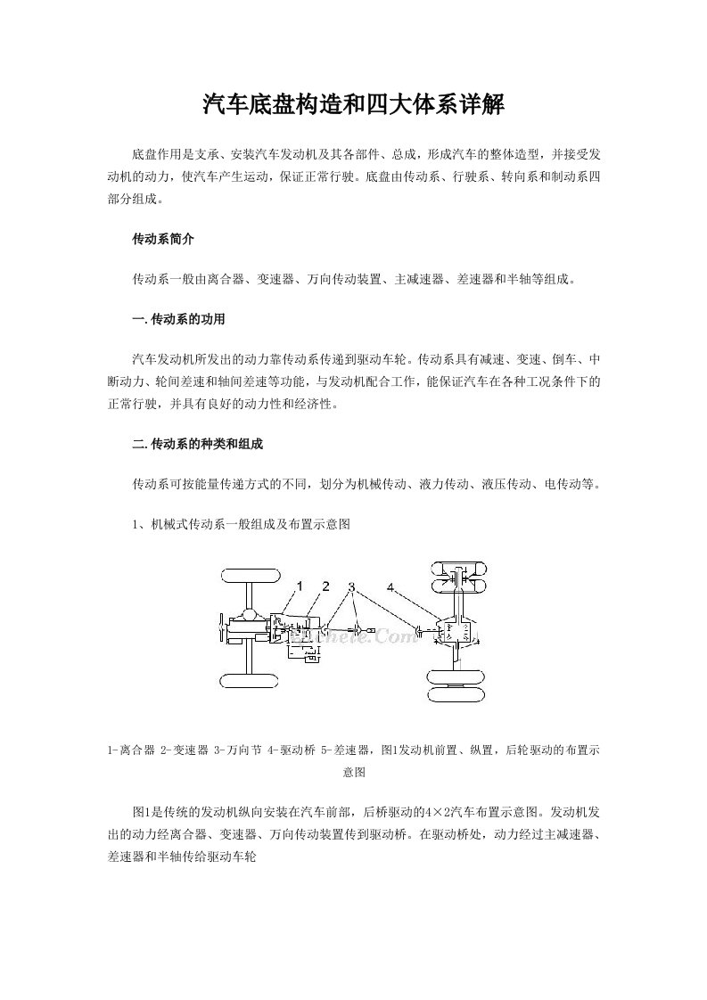 汽车行业-汽车底盘构造