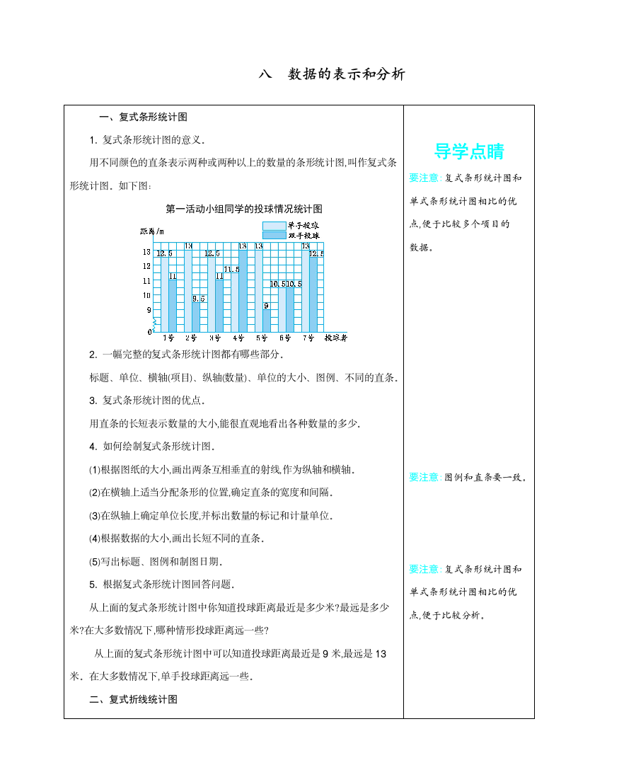 北师大版五年级数学下册第8单元《数据的表示和分析》教案