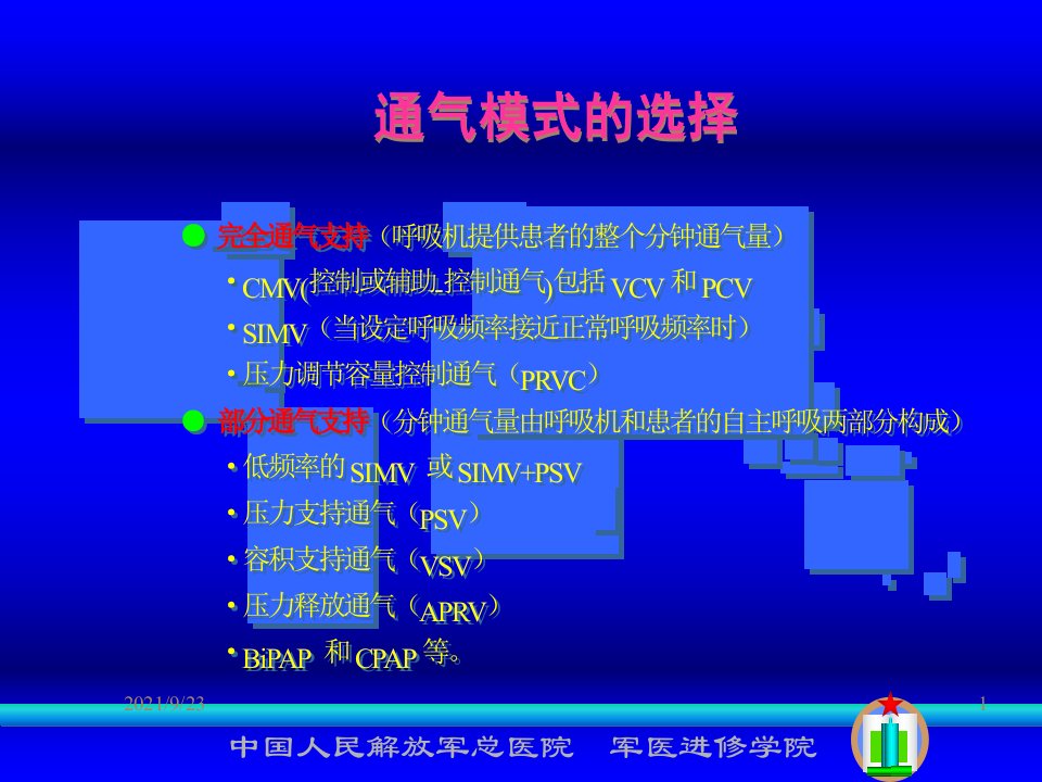 机械通气模式选择及参数调节