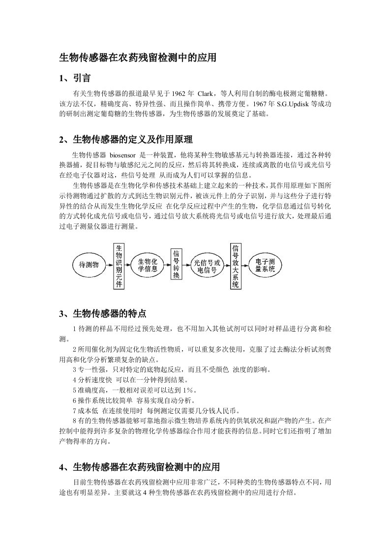 生物传感器在农药残留检测中的应用