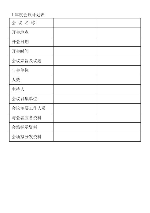 精品文档-01年度会议计划表