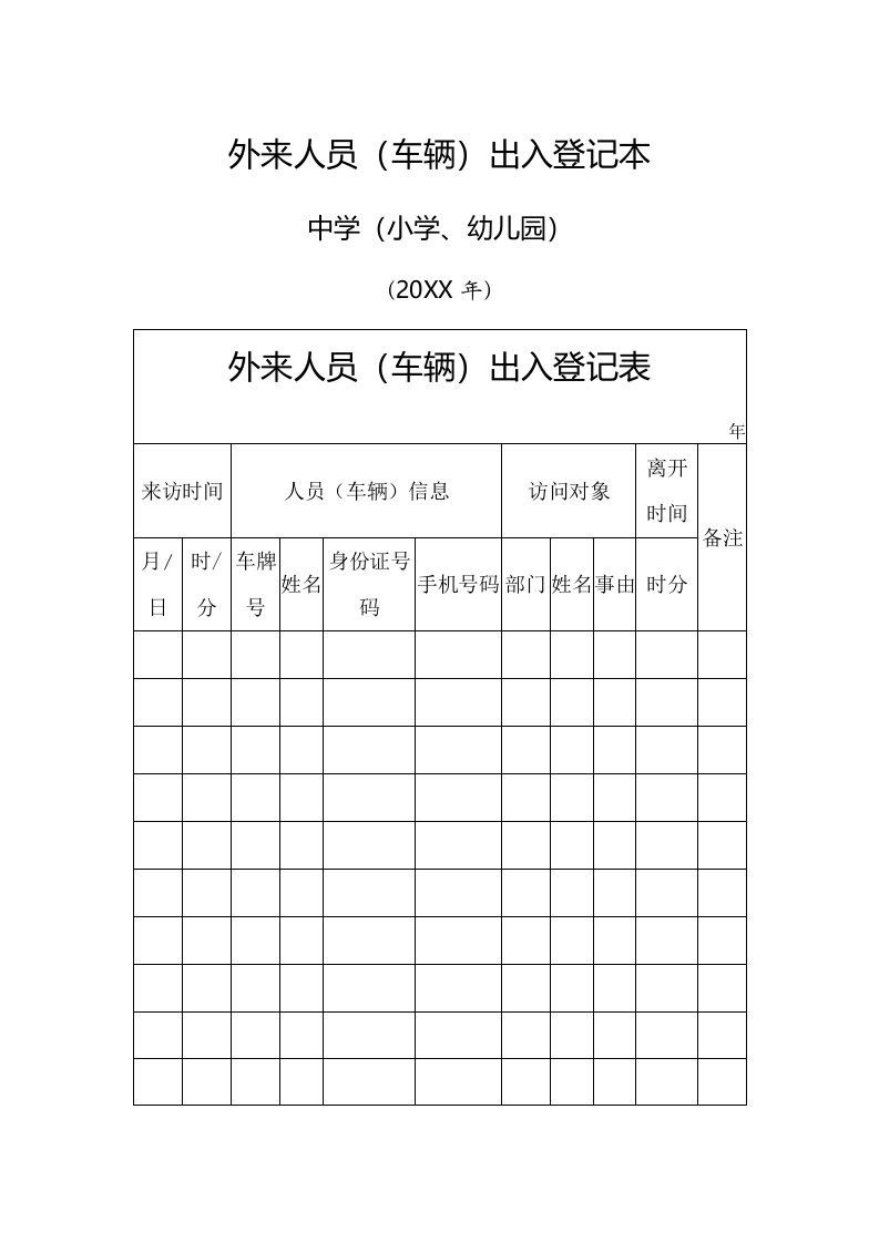 校园安全管理制度及表格