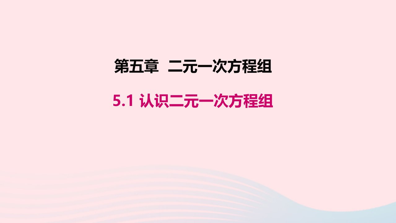 八年级数学上册第五章二元一次方程组5.1认识二元一次方程组教学课件新版北师大版