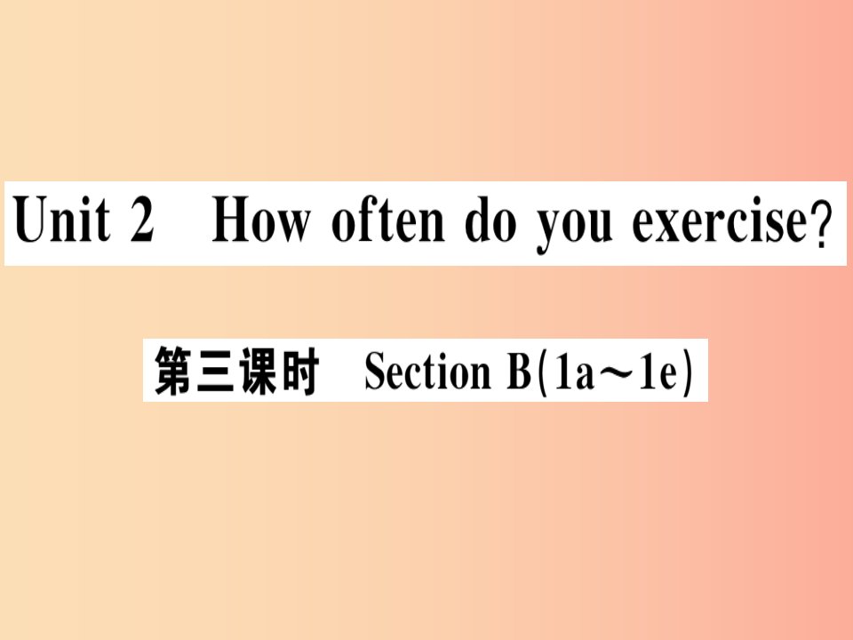 广东专版八年级英语上册Unit2Howoftendoyouexercise第3课时习题课件