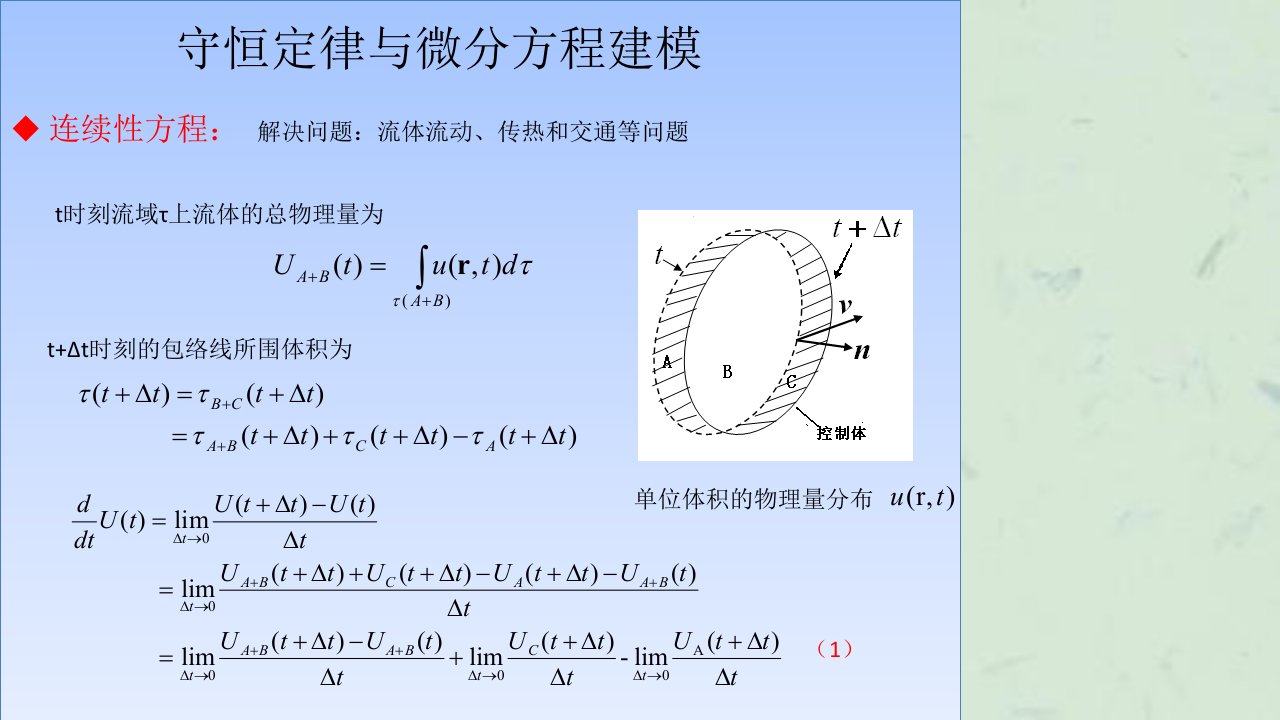 守恒定律与微分方程建模课件